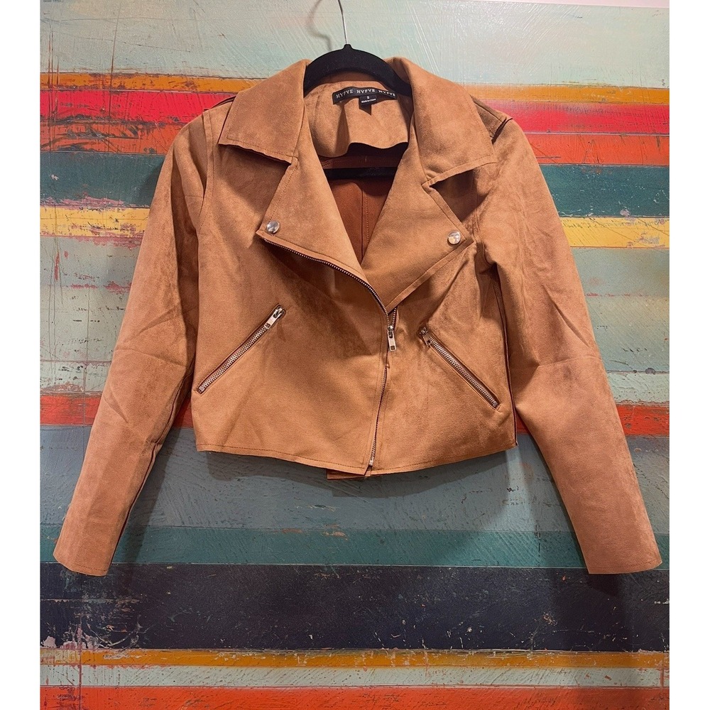 NWT  Women's Faux Suede‎ Moto Outerwear Jacket Size LARGE